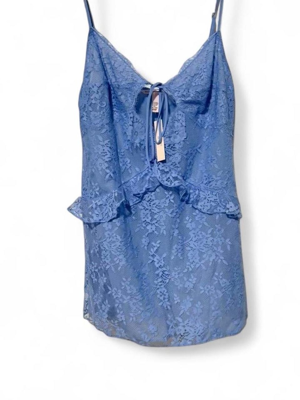 NWT Victoria Secret blue lace ruffled nighty XL - Picture 2 of 7